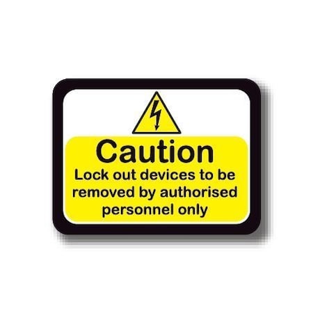 Ergomat 36in x 27in RECTANGLE SIGNS - Caution Lock Out Devices To Be Removed By Authorized Personnel Only DSV-SIGN 972 #2034 -UEN